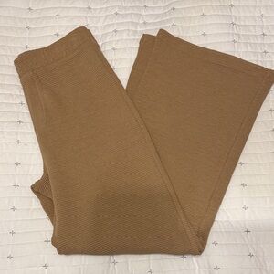 Brand new!! LOFT Tan Ribbed Waffle Wide Leg Sweats
